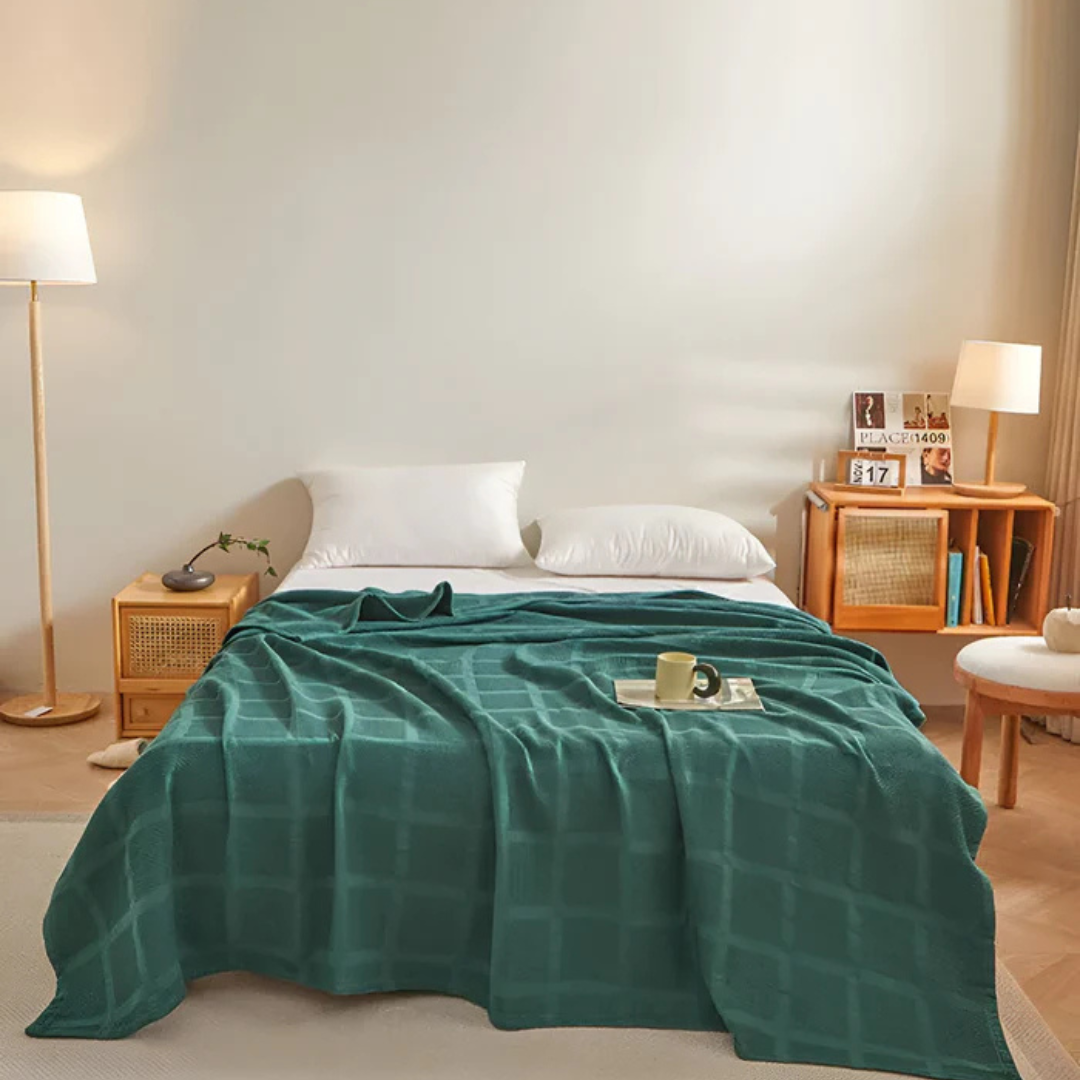 CozyVibe - Soft Waffle Fleece Throw