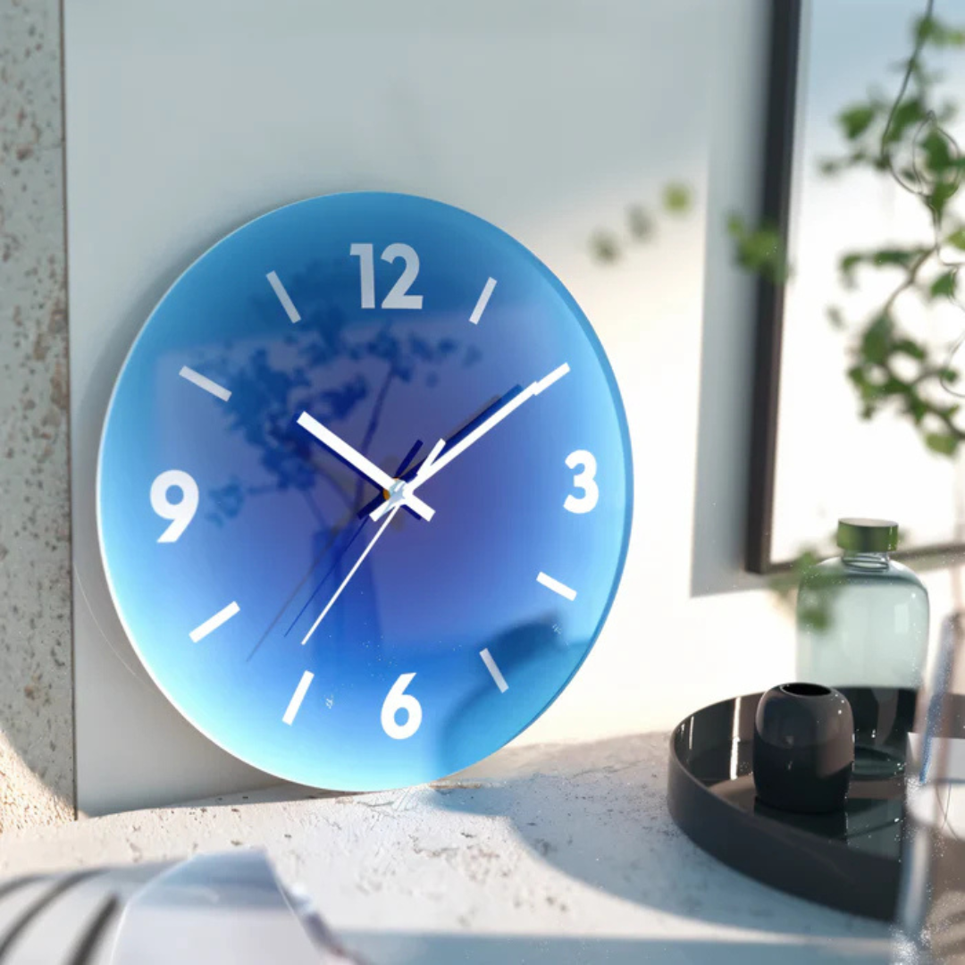 SunGlow - Glass Sunset Design Wall Clock