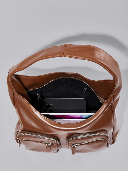 Vera – Vegan Leather Shoulder Bag with Dual Pockets