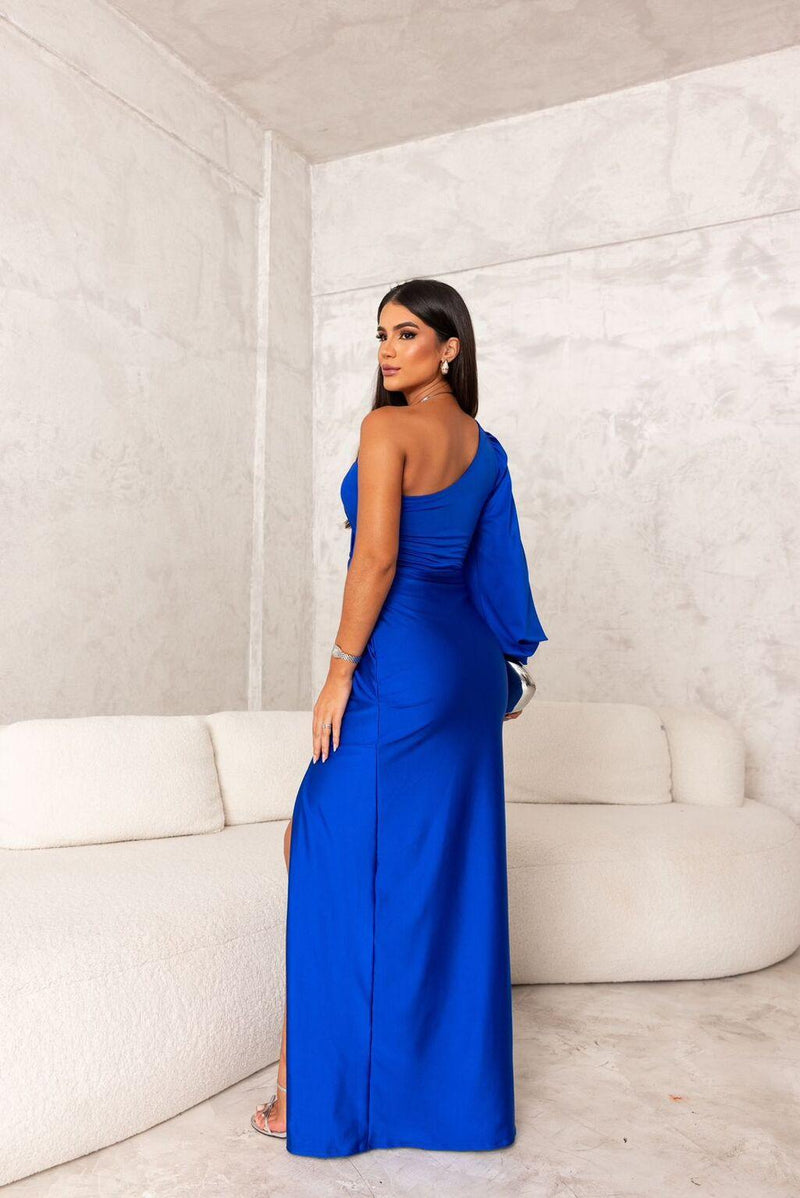 Serena - Sleek One-Shoulder Satin Women's Dress