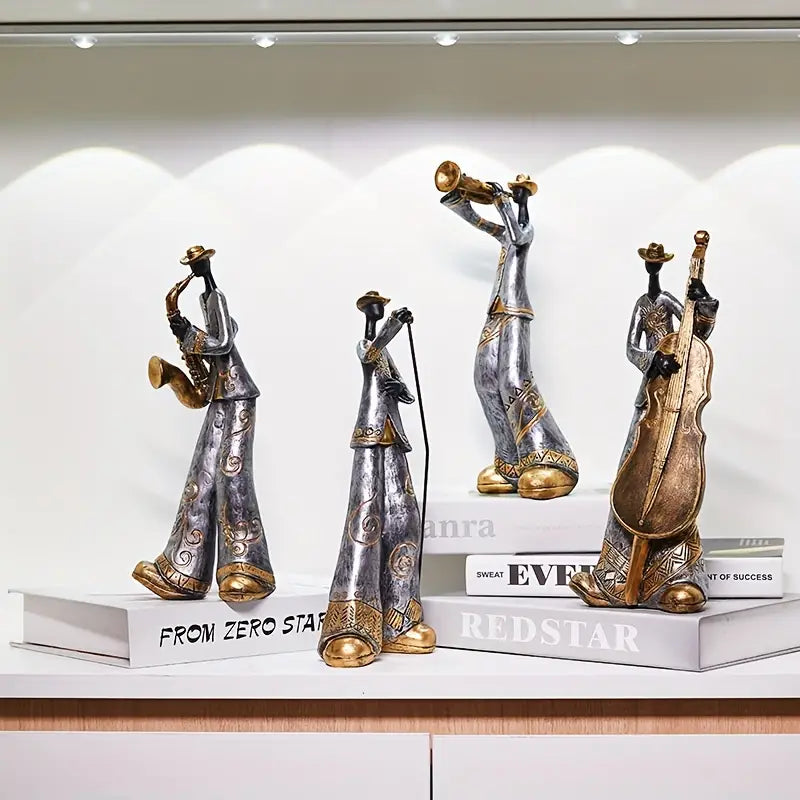 Jazz Vibes - Handmade Abstract Jazz Ensemble Statues for Unique Home Decor-4