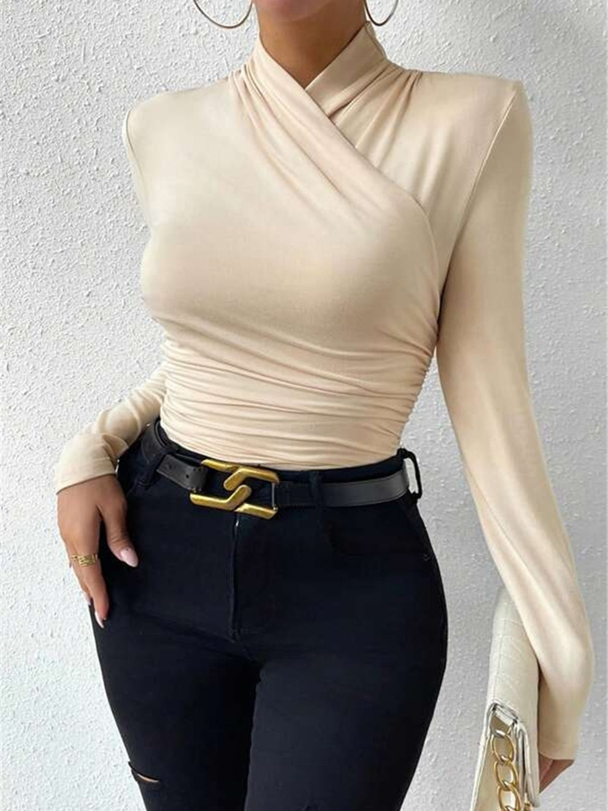 Caline - Women's Top with Elegant Crossed Wrap Design & Flattering Fit-2
