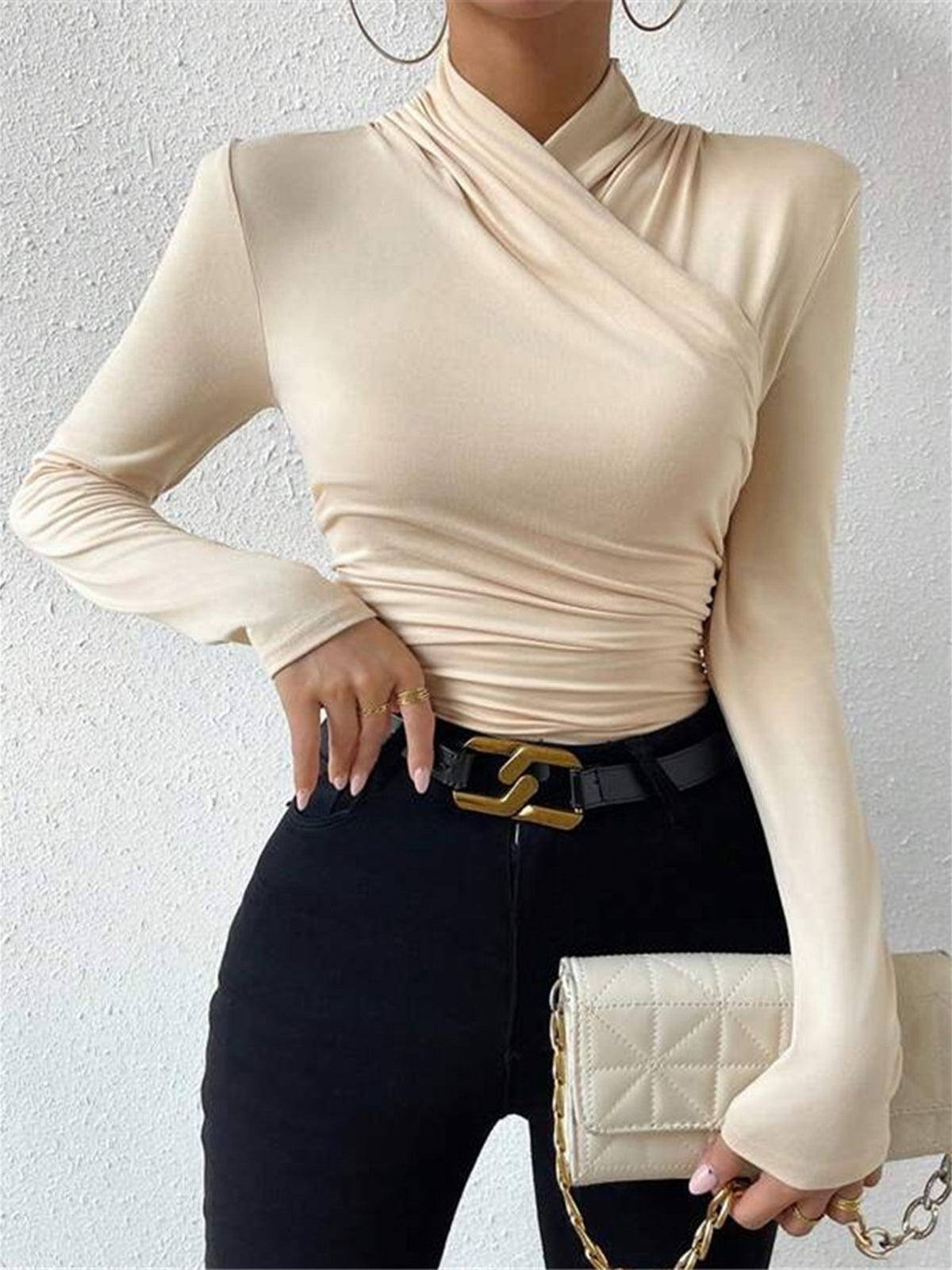 Variant image for Caline - Women's Top with Elegant Crossed Wrap Design & Flattering Fit-1
