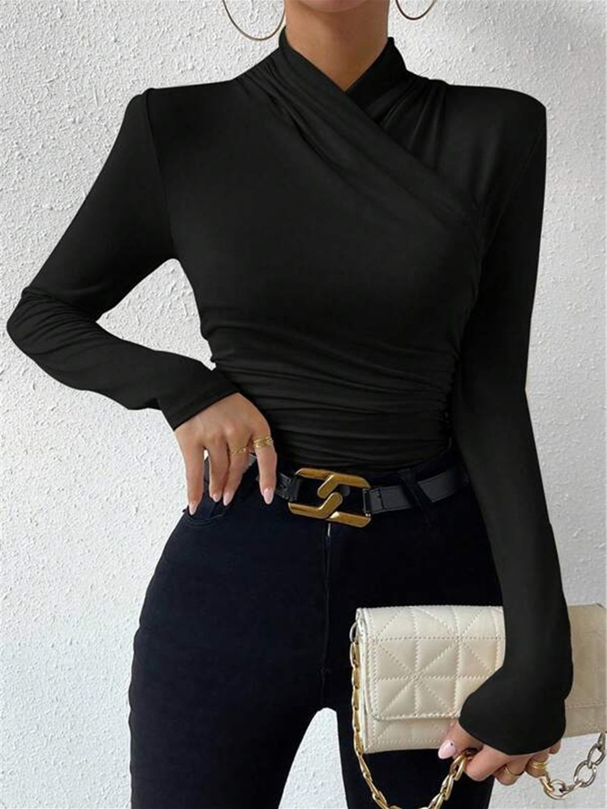 Caline - Women's Top with Elegant Crossed Wrap Design & Flattering Fit-6
