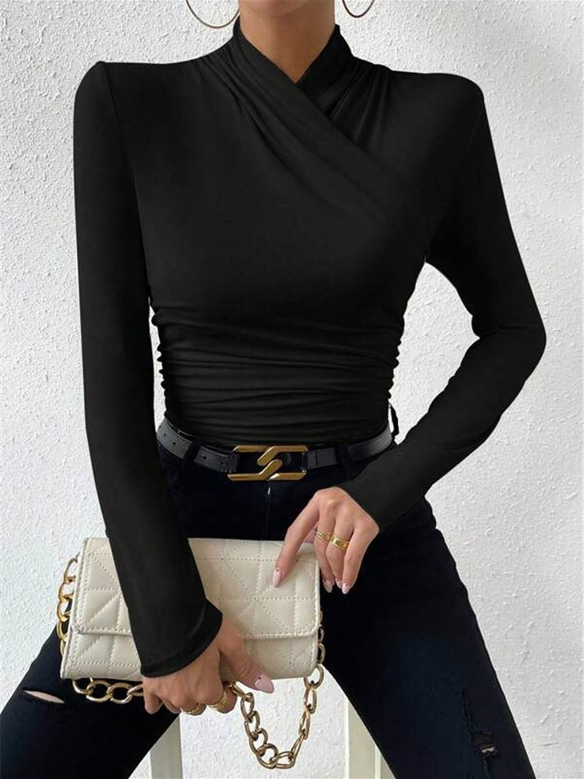 Variant image for Caline - Women's Top with Elegant Crossed Wrap Design & Flattering Fit-6