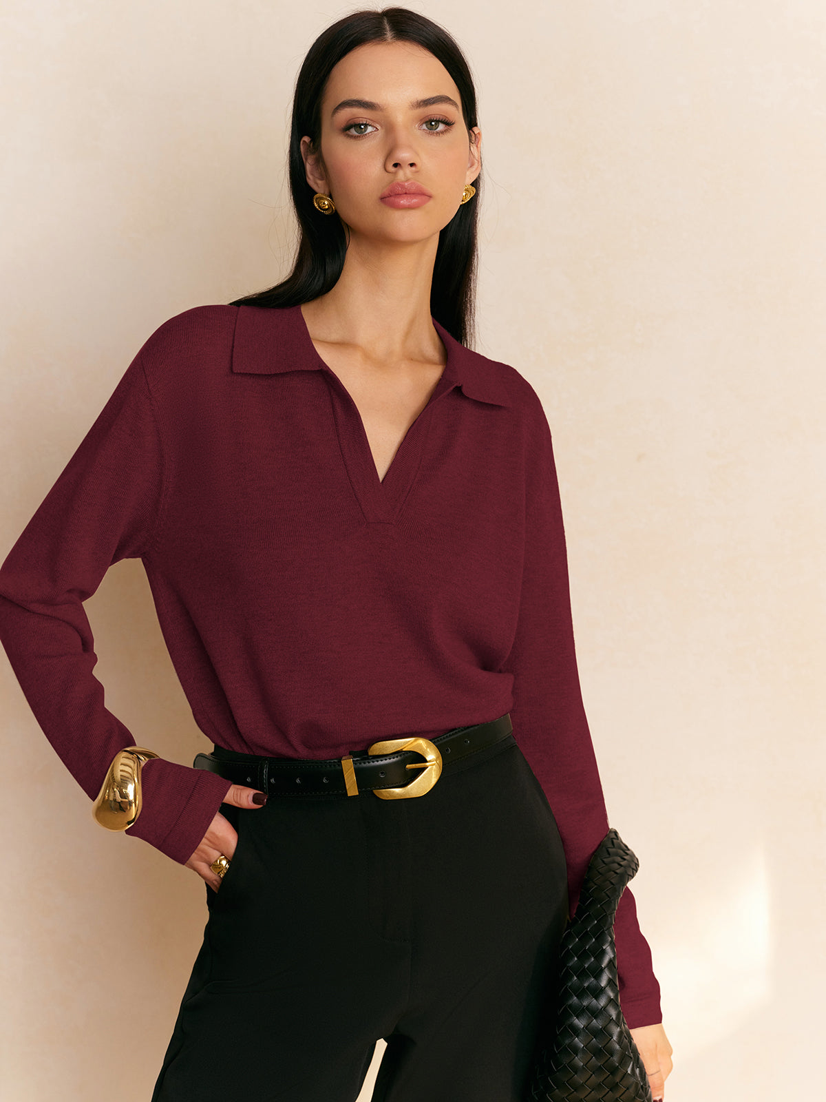 Luna – Women's Cozy Collared Knit Pullover