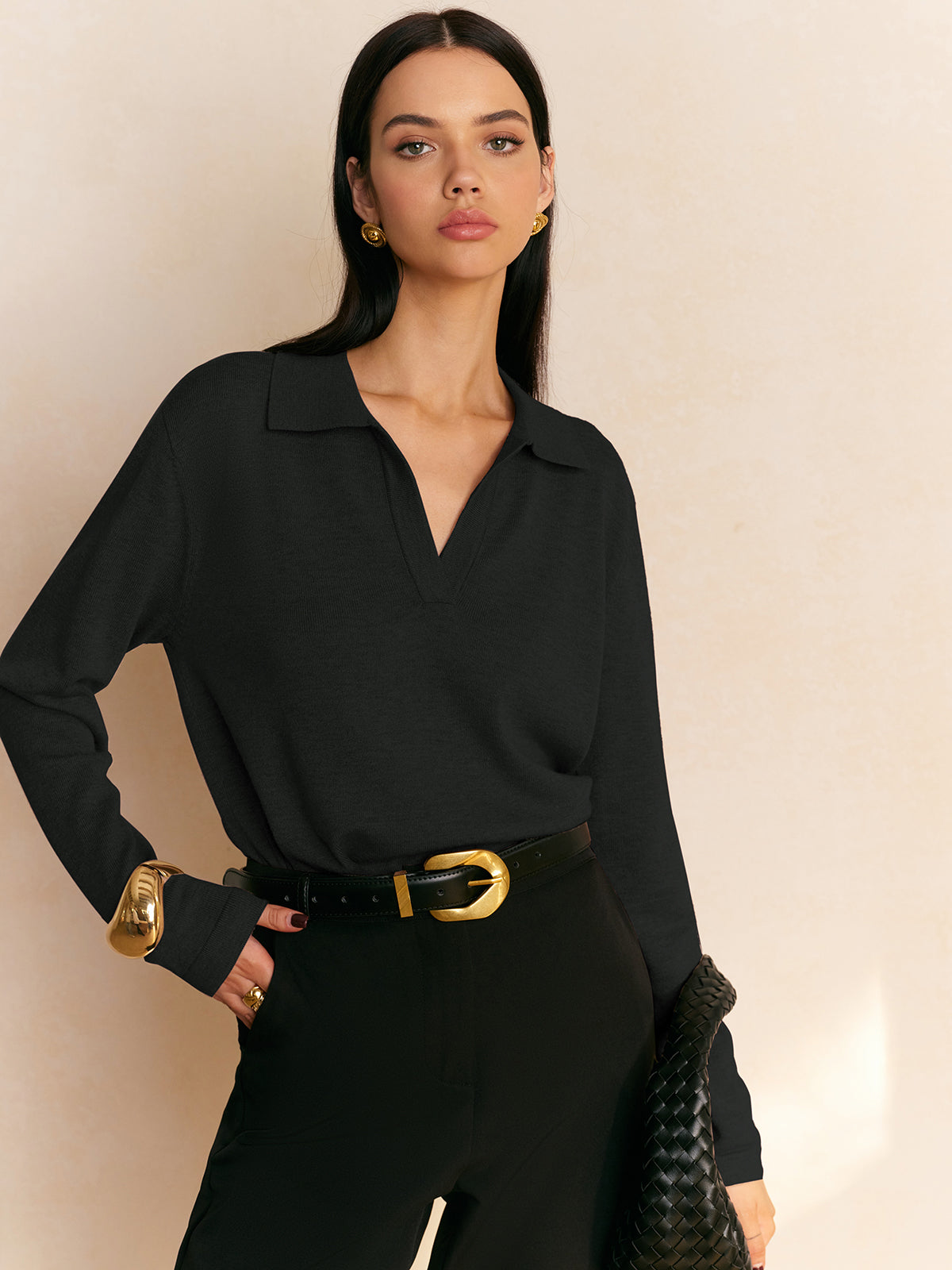 Luna – Women's Cozy Collared Knit Pullover