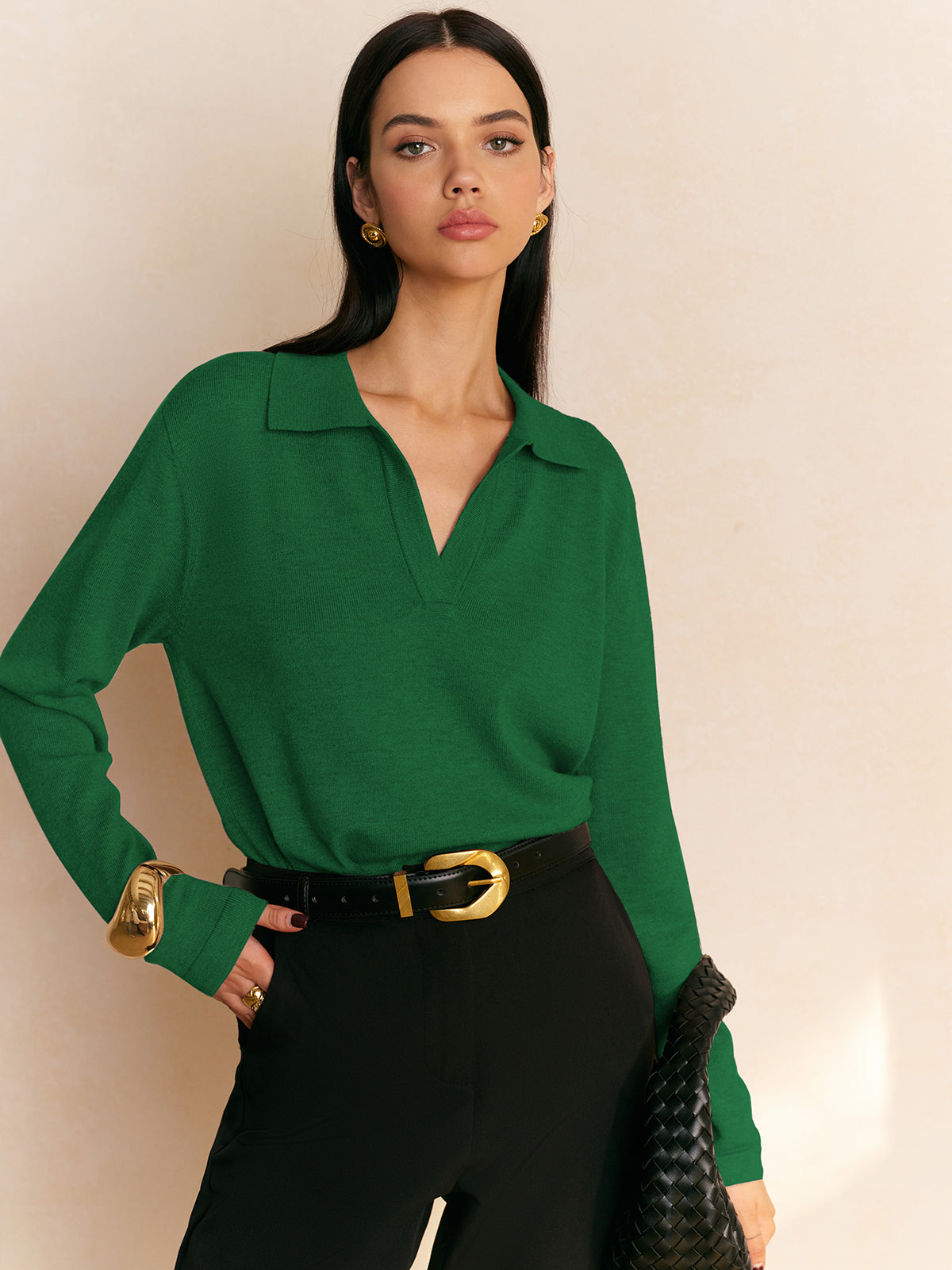 Luna – Women's Cozy Collared Knit Pullover