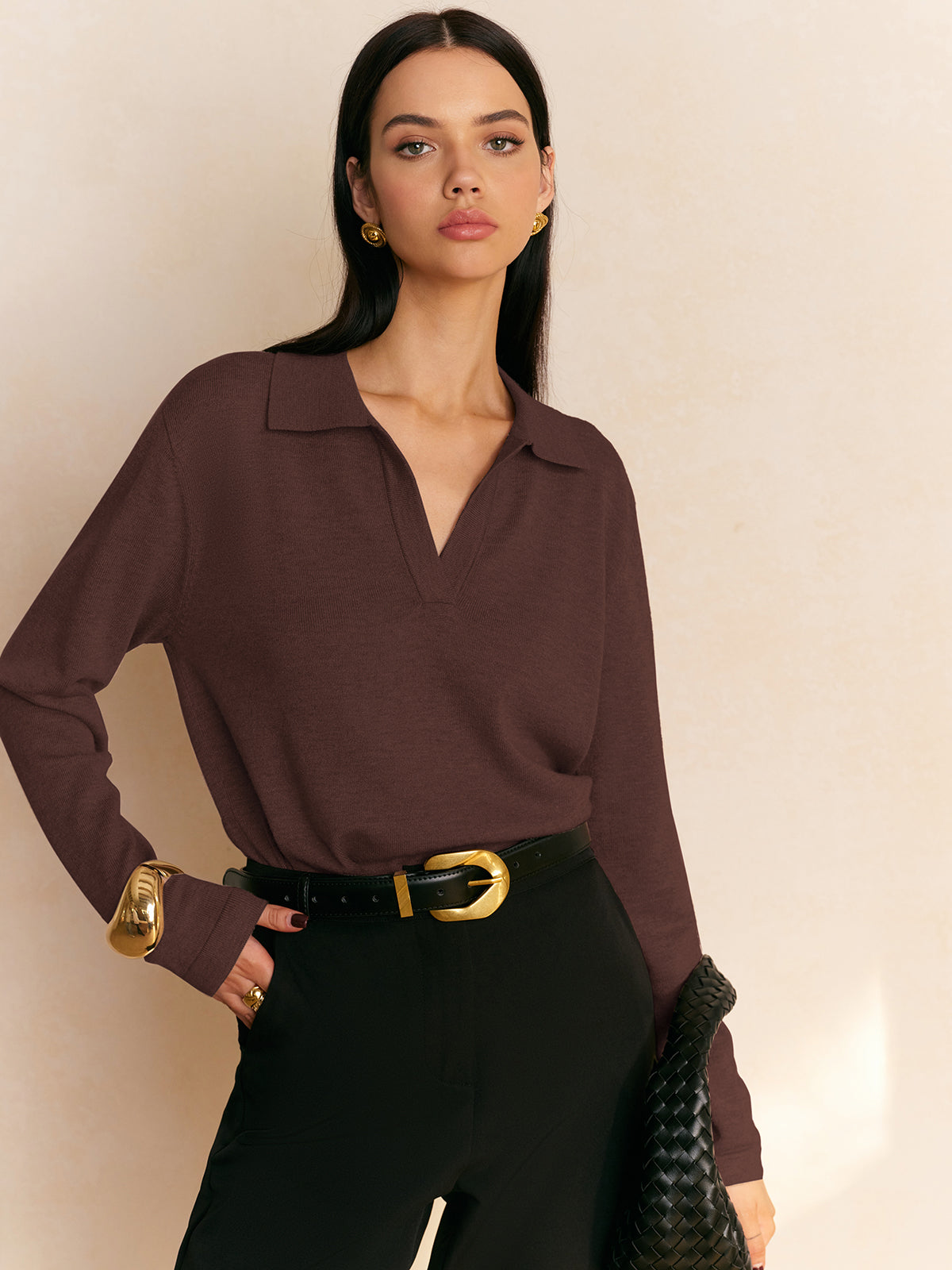Luna – Women's Cozy Collared Knit Pullover