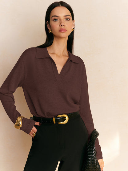Luna – Women's Cozy Collared Knit Pullover