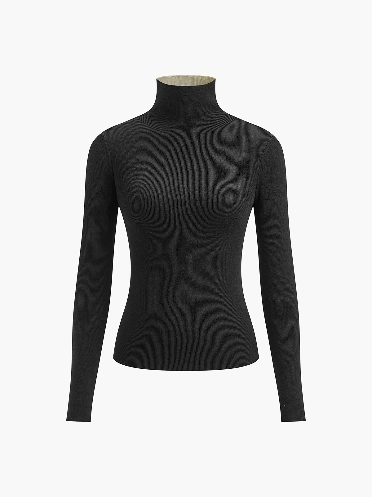 Leonie Women's Top - Versatile Two-Tone Knitted Long Sleeve for Every Occasion-6