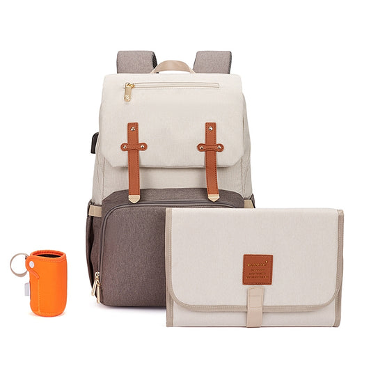 Luna - Baby Diaper Backpack with Bottle Warmer and Phone Charger