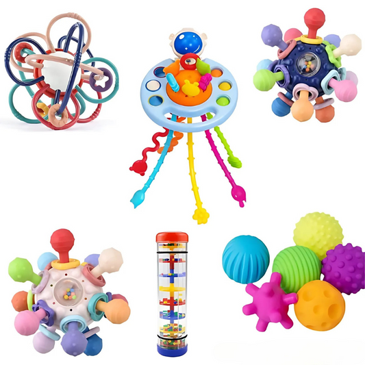 SensoryBuddy – 6 Piece Set Engaging Baby Sensory Toys