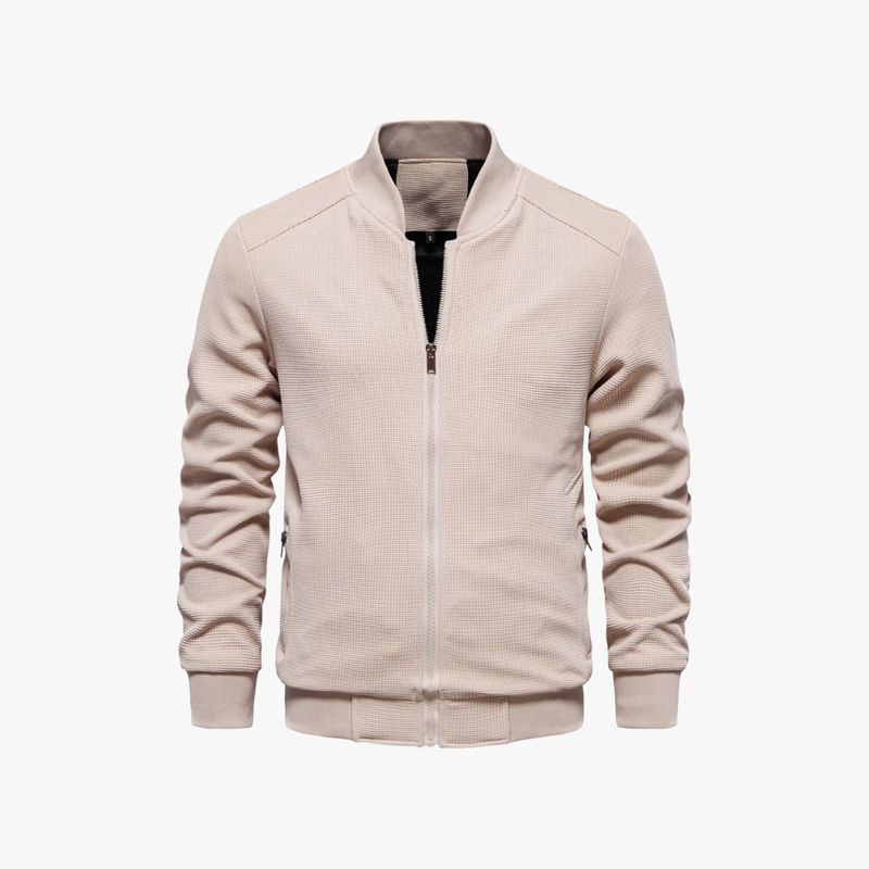 Reno – Men's Bomber Jacket in Waffle Knit Blend