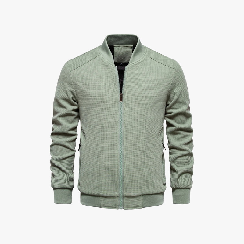 Reno – Men's Bomber Jacket in Waffle Knit Blend