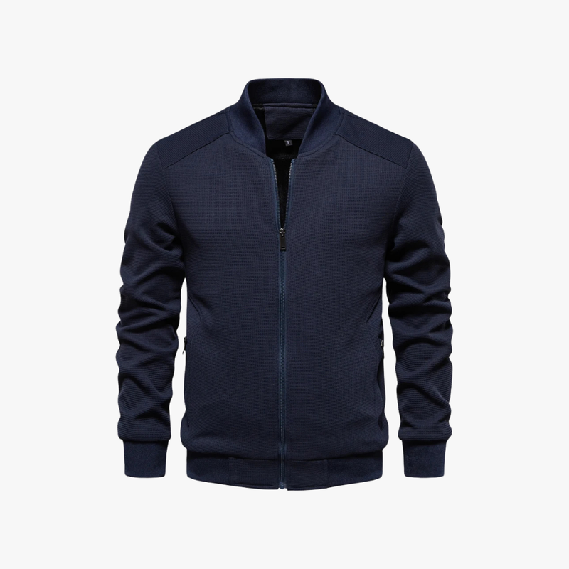 Reno – Men's Bomber Jacket in Waffle Knit Blend