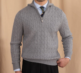 Nero - Men’s Cable Knit Half-Zip Sweater