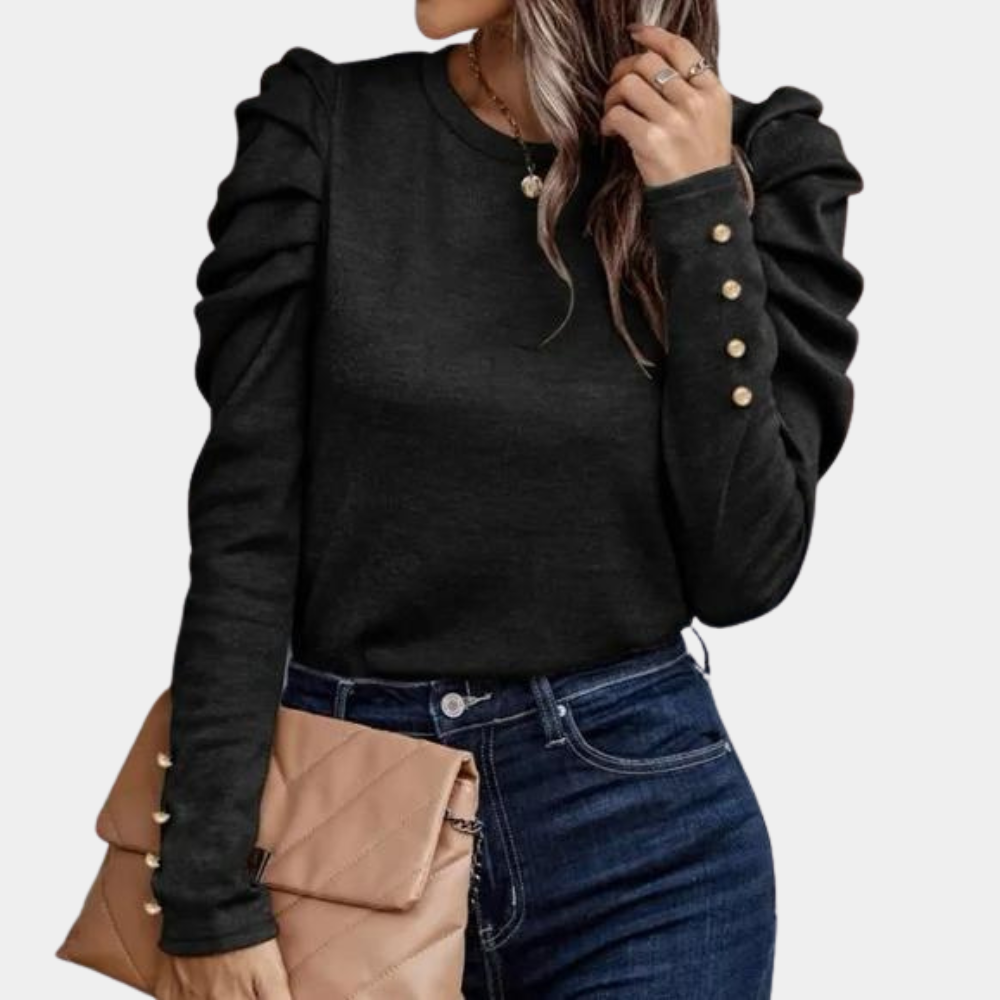 Variant image for Elegant Women's Long Sleeve Puff Sleeve Blouse for Casual Outings-25