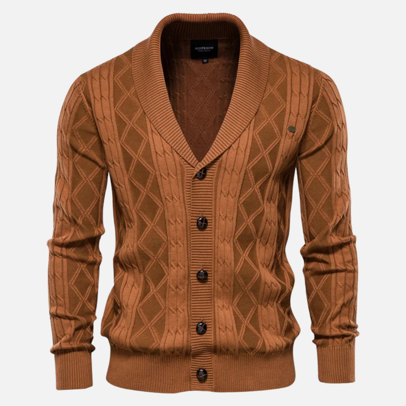 Beckett – Men’s Argyle Knit Cardigan
