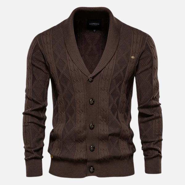 Beckett – Men’s Argyle Knit Cardigan