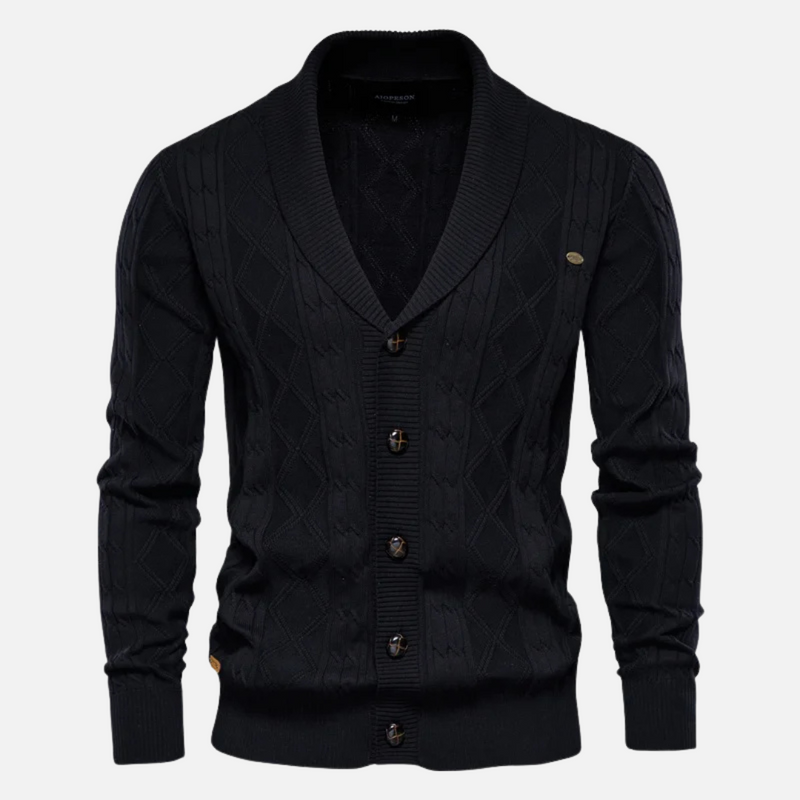 Beckett – Men’s Argyle Knit Cardigan