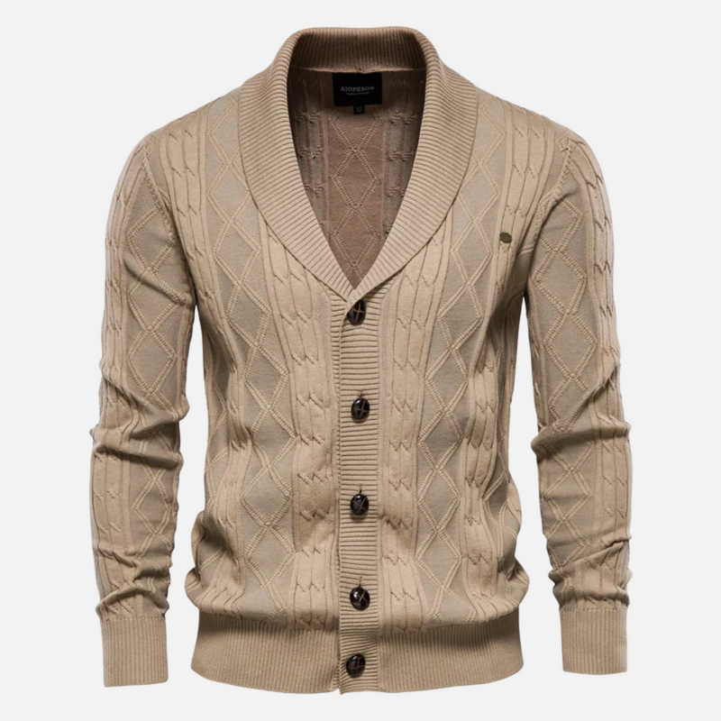 Beckett – Men’s Argyle Knit Cardigan