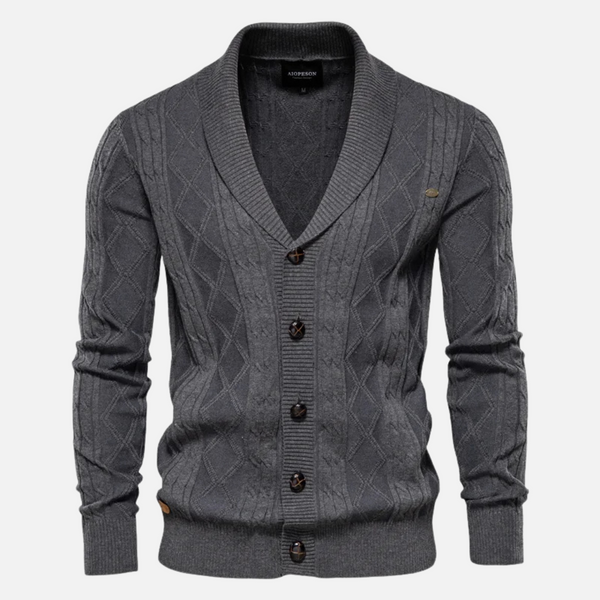 Beckett – Men’s Argyle Knit Cardigan