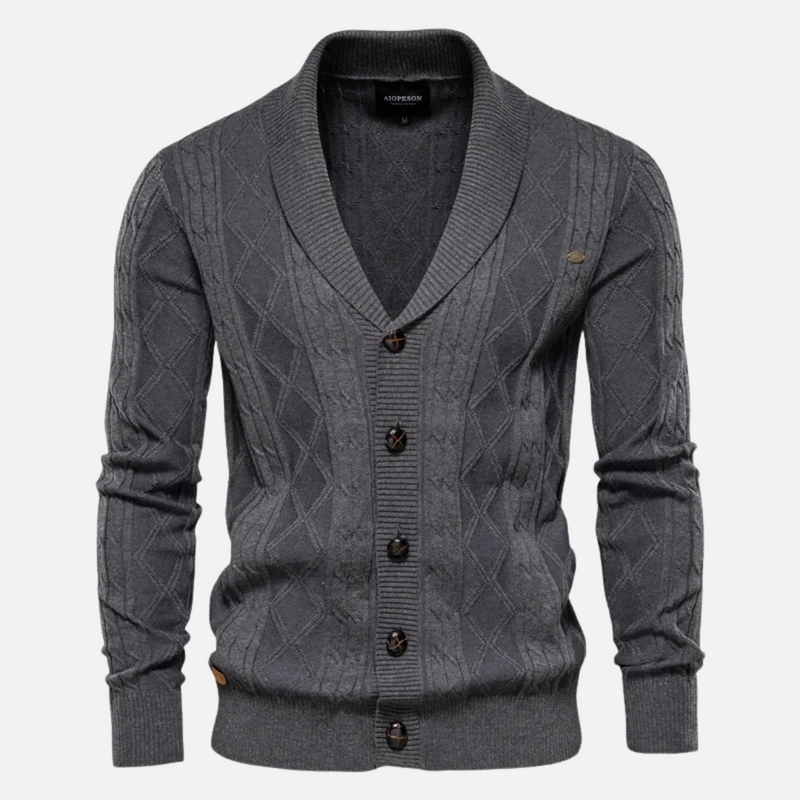Beckett – Men’s Argyle Knit Cardigan
