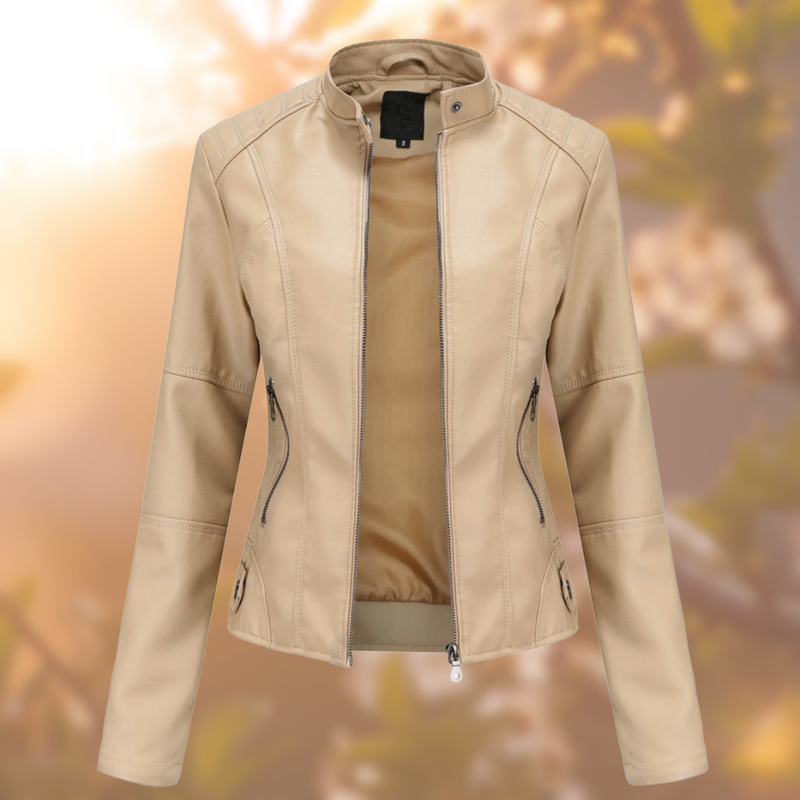 Elena – Fitted Faux Women's Leather Jacket