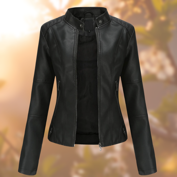 Elena – Fitted Faux Women's Leather Jacket