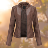 Elena – Fitted Faux Women's Leather Jacket