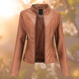Elena – Fitted Faux Women's Leather Jacket