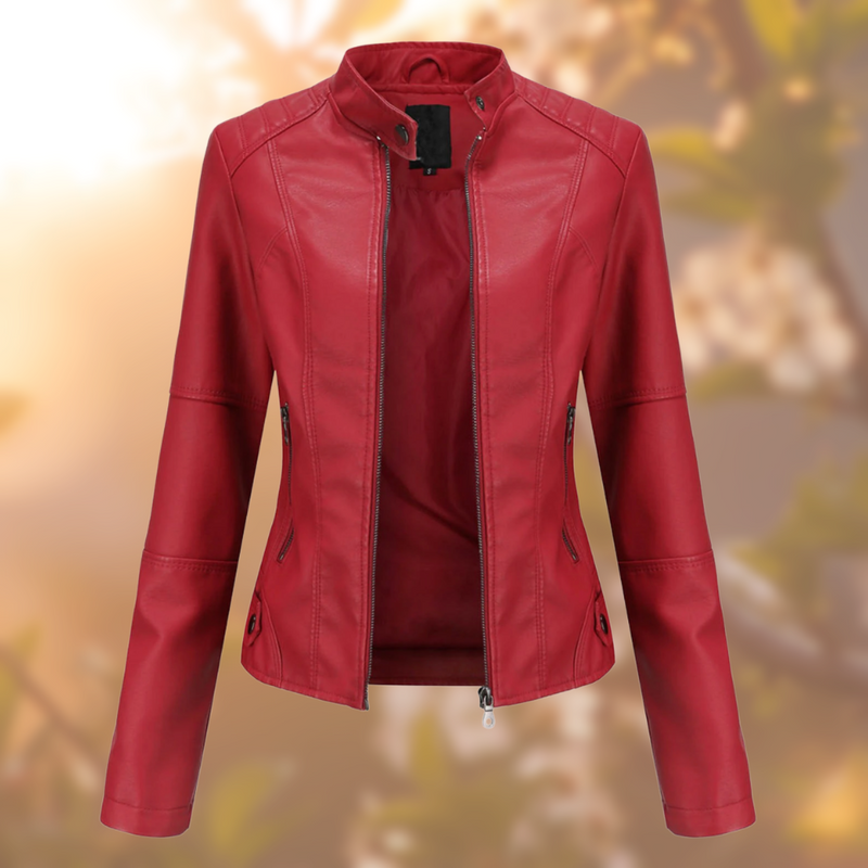 Elena – Fitted Faux Women's Leather Jacket
