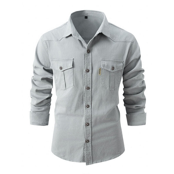 Durable Men's Casual Shirt for Work and Leisure – Stylish, Functional, Regular Fit with Pockets 0