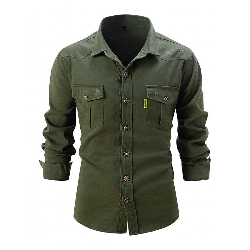 Durable Men's Casual Shirt for Work and Leisure – Stylish, Functional, Regular Fit with Pockets 10