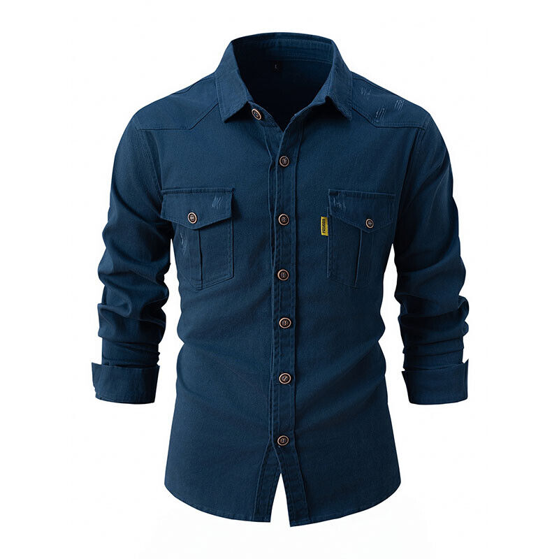 Durable Men's Casual Shirt for Work and Leisure – Stylish, Functional, Regular Fit with Pockets 5