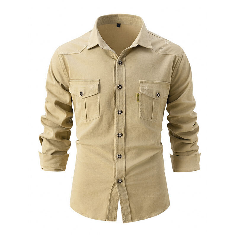 Durable Men's Casual Shirt for Work and Leisure – Stylish, Functional, Regular Fit with Pockets 9