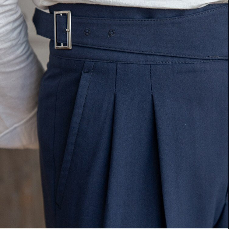 Men’s High-Waist Pleated Trousers