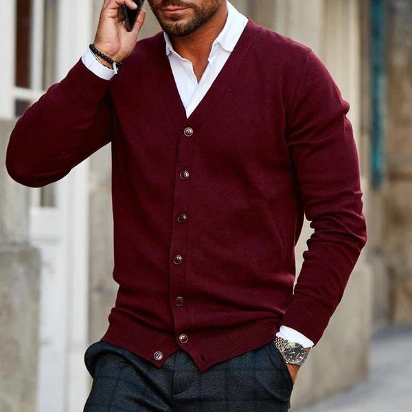 Ronan – Modern Men's V-Neck Cardigan