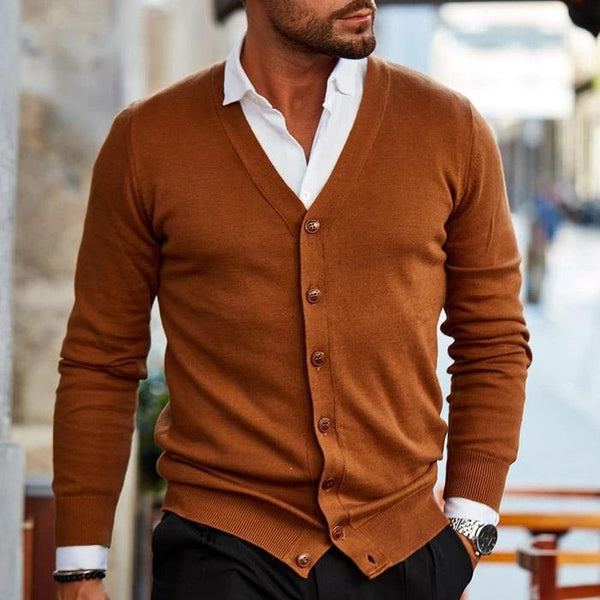 Ronan – Modern Men's V-Neck Cardigan