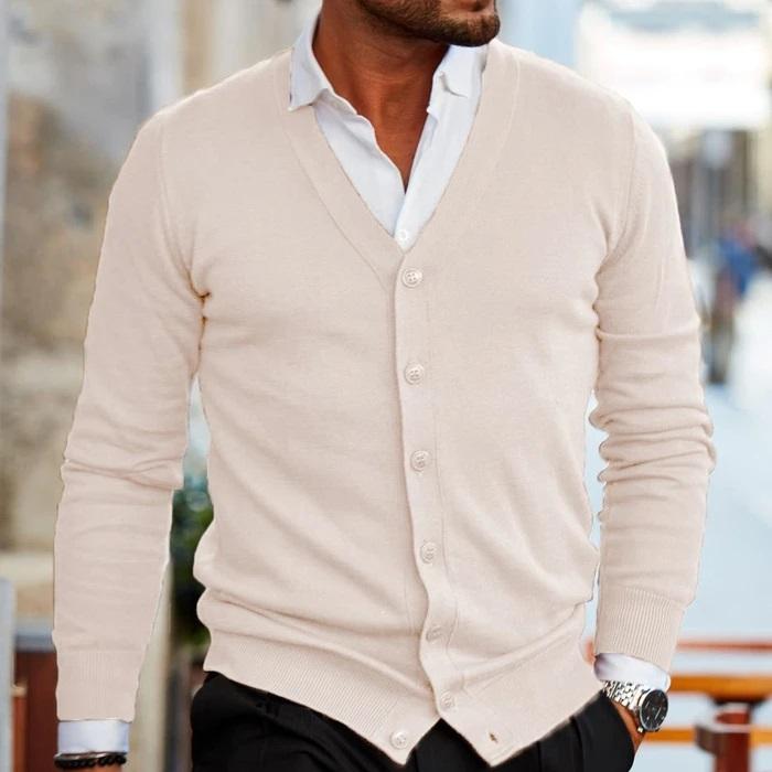 Ronan – Modern Men's V-Neck Cardigan
