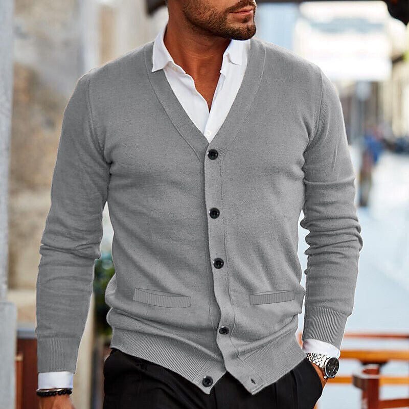 Ronan – Modern Men's V-Neck Cardigan