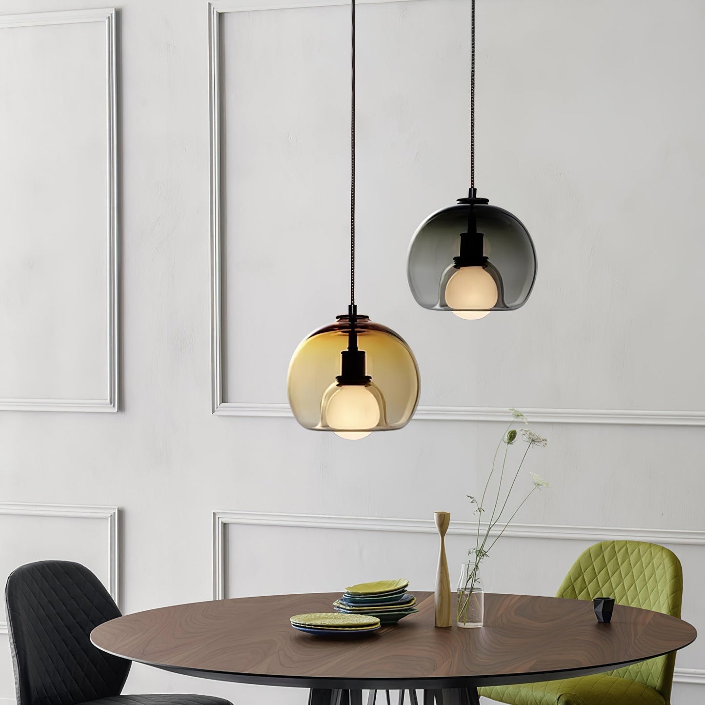 CozyNest - Elegant Black and Gold Pendant Light