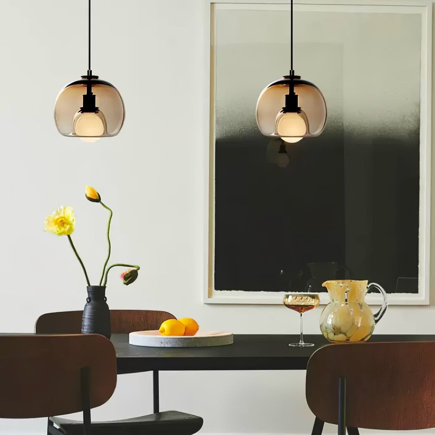 CozyNest - Elegant Black and Gold Pendant Light