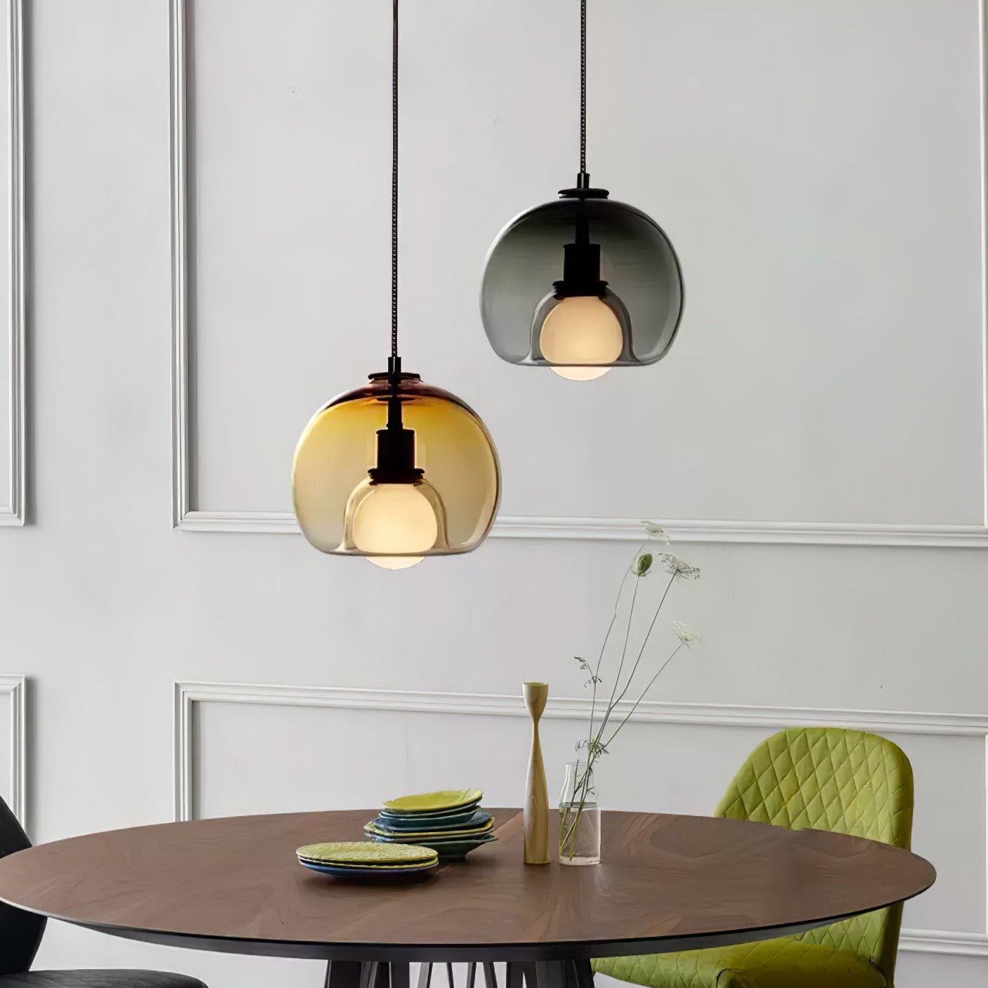 CozyNest - Elegant Black and Gold Pendant Light