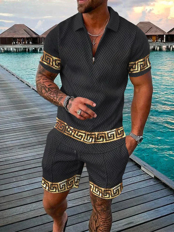 Elio – Men’s Two-Piece Zip Polo & Shorts Set