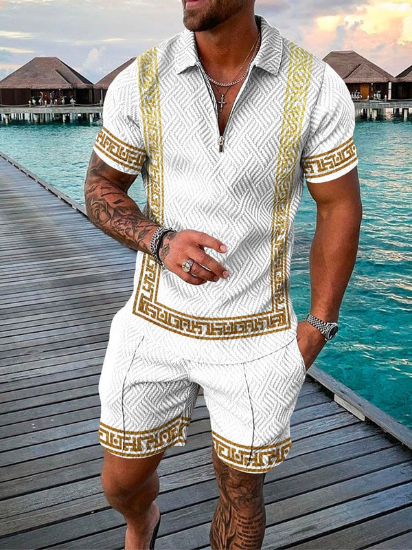 Elio – Men’s Two-Piece Zip Polo & Shorts Set
