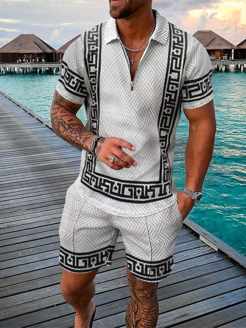 Elio – Men’s Two-Piece Zip Polo & Shorts Set
