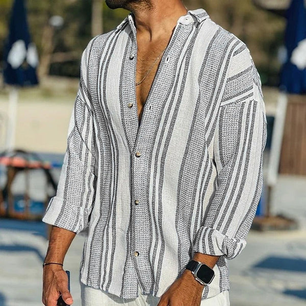 Gerben - Men's Modern Striped Long Sleeve Shirt