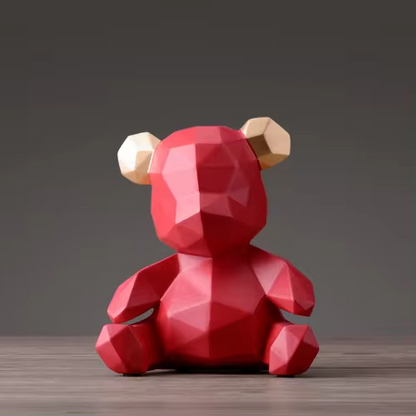 Variant image for GeoBear - Modern Geometric Resin Animal Figurine with Silver Accents-5